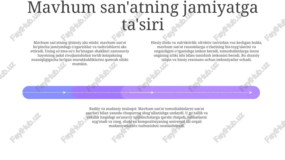 kelib chiqishi: abstrakt ekspressionizm 1940-yillarda hukmron yevropa sanʼat harakatlariga, xususan, syurrealizmga qarshi reaksiya sifatida paydo boʻlgan. bunga turli xil manbalar, jumladan, tubjoy amerikalik san'at, avtomatizm va ekzistensializm ta'sir ko'rsatdi. asosiy shaxslar: abstrakt ekspressionistlarning yetakchi rassomlari orasida jekson pollok, mark rotko, villem de kuning va frants klayn bor edi. ularning damlama, quyish, imo-ishora cho‘tkasi kabi innovatsion uslublari badiiy ifoda chegaralarini qayta belgilab berdi. legacy: mavhum ekspressionizm zamonaviy san'at rivojiga katta ta'sir ko'rsatdi. u an'anaviy vakillik tushunchalariga qarshi chiqdi, badiiy eksperimentlarni rag'batlantirdi va nyu-york shahrini yirik san'at markaziga aylantirdi. uning ta'siri zamonaviy san'at va dizaynda hamon sezilmoqda. abstraksiyadagi zamonaviy tendentsiyalar mavhum ekspressionizmning merosi: ta'sir va evolyutsiya 20-asr o'rtalarida paydo bo'lgan mavhum ekspressionizm zamonaviy rassomlarga ta'sir qilishda davom etmoqda zamonaviy abstraksiya: raqamli va aralash mediani qamrab olish zamonaviy abstraksiya raqamli vositalar va aralash mediani o'z ichiga olgan yangi chegaralarni o'rganadi ijtimoiy sharh va siyosiy ifoda sifatida abstraksiya. zamonaviy mavhumlik faqat rasmiyatchilikka qaratilgan emas. …