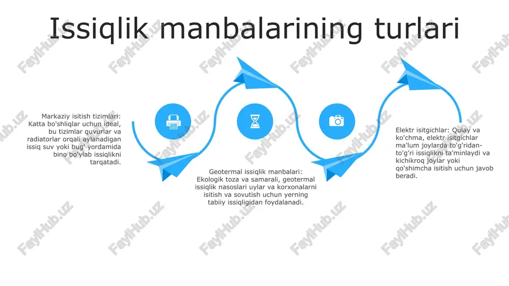 hun fazoda haroratini kuzatib boring. monitoring va nazorat 2. qo'llash sohasi: ushbu hujjat issiqlik ta'minoti monitoringi va nazoratining barcha jihatlarini, jumladan, ma'lumotlarni yig'ish, tahlil qilish, nazorat qilish algoritmlari va ish faoliyatini baholashni o'z ichiga oladi. 3. foyda: samarali monitoring va nazorat samaradorlikni oshirish, energiya sarfini kamaytirish va binoda yashovchilar uchun issiqlik qulayligini oshirish imkonini beradi, bu esa sezilarli xarajatlarni tejash va atrof-muhitga foyda keltiradi. 1. maqsad: cheklangan fazoda issiqlik ta’minoti monitoringi va nazorati, samarali va ishonchli isitish xizmatlarini ta’minlash bo‘yicha keng qamrovli qo‘llanma. yoqilg'i saqlash va ishlov berish yoqilg'i turi: tabiiy gaz saqlash hajmi: 1 000 000 kub metr ishlash uskunalari: diametri 500 mm bo'lgan quvur liniyasi bosim regulyatorlari gazni o'lchash moslamalari 06 05 04 03 02 favqulodda tartib-qoidalar 01 02 favqulodda o'chirish: zavodni to'xtating, uni elektr tarmog'idan ajratib oling va sovutib oling. evakuatsiya: evakuatsiya yo'llarini aniqlang va barcha xodimlar ular bilan tanishishini ta'minlang. 03 yong'inni o'chirish: yong'inni o'chirish rejasini …