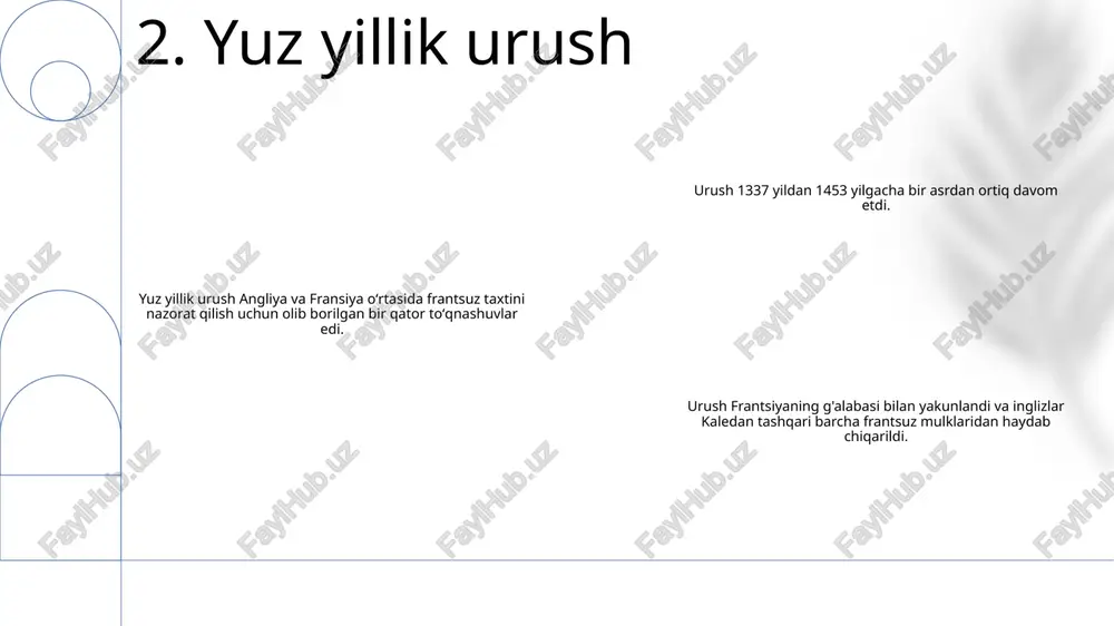 etdi, ular o'zlarining ko'nikmalari, madaniyati va qadriyatlarini o'zlari bilan olib borishdi, taraqqiyotga hissa qo'shishdi va ular yashagan jamiyatlarni boyitishdi. 7. gugenotlar 1 burbon qirollari 16—18-asrlarda fransiyani 200 yildan ortiq boshqargan. 2 ular frantsiyaning eng muhim tarixiy voqealari, jumladan, frantsiya inqilobi va napoleon urushlari uchun mas'ul edilar. 3 burbon qirollari o'zlarining kuchli katolik e'tiqodlari va san'at va fanlarni qo'llab-quvvatlashlari bilan mashhur edilar. 8. burbon qirollari tomosha hukmronligi: quyosh qirolining saroyi o'zining dabdabali bayramlari, buyuk saroylari va chiroyli liboslari bilan mashhur edi. ma'rifat davri: xi-xv asrlarda fransiyada yevropa tafakkuriga ta'sir ko'rsatgan ilmiy, falsafiy va adabiy taraqqiyotning ko'tarilishi guvohi bo'ldi. absolutizm va hokimiyat: quyosh shohi ilohiy huquq va markazlashgan kuchga ishongan, norozilikni bostirgan va o'z hokimiyatini mustahkamlagan. 9. quyosh shohi aql davri: 18-asrda fransiyada paydo boʻlgan va aqlning ustunligini taʼkidlagan falsafiy va intellektual oqim. faylasuflar: volter, russo, monteske kabi taniqli faylasuflar jamiyatni aql va ilm-fan asosida qayta tashkil etish tarafdori edilar. fikr erkinligi: …