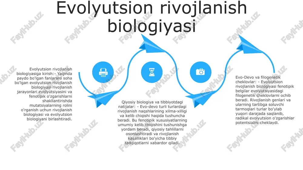 rayonlarga ta'sir qiladi va odamlarda funktsional jihatdan ahamiyatsiz bo'lgan ba'zi tuzilmalar bizning evolyutsion o'tmishimiz qoldiqlari sifatida saqlanib qolishi mumkin tug'ma yurak nuqsonlari: bu yurakning tuzilishi yoki funktsiyasiga ta'sir qiluvchi tug'ma nuqsonlar. ular yurakdagi oddiy teshiklardan jarrohlik aralashuvni talab qiladigan murakkab malformatsiyalargacha bo'lishi mumkin. genitouriya tizimidagi nuqsonlar odamda rivojlanishning filogenetik nuqsonlari ushbu tug'ma nuqsonlar organizmlarning evolyutsion tarixiga bog'liq hayvonlarda mavjud bo'lgan ba'zi tuzilmalar insonlarda qoldiq sifatida qolishi mumkin qo'shimcha barmoqlar, dumba suyagi va hikmat tishlari buna misoldir genitoüriner nuqsonlar siydik chiqarish va reproduktiv tizimlar tuzilmalariga ta'sir qiluvchi umumiy tug'ma nuqsonlar engildan og'irgacha bo'lishi mumkin va jarrohlik aralashuvni talab qilishi mumkin. gipospadias, epispadias, kriptorxidizm va noaniq jinsiy a'zolar kabi kasalliklar genitouriner nuqsonlar, odamda rivojlanishning filogenetik nuqsonlari genitouriner nuqsonlar va rivojlanish anomaliyalari umumiy mavzuga ega. ayrim tug'ma nuqsonlar ajdodlarimizda ma'lum maqsadga xizmat qilgan tuzilmalarning evolyutsion qoldiqlari bilan bog'liq bo'lishi mumkin e'tiboringiz uchun rahmat @taqdimot_robot image12.jpg image3.jpg image2.jpg /docprops/thumbnail.jpeg