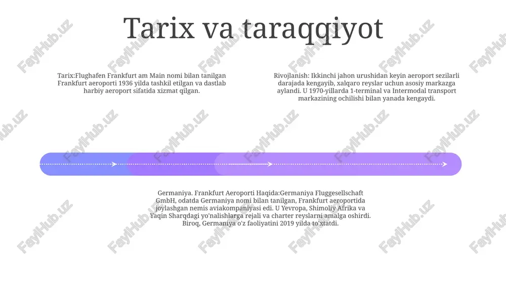 i va katta hajmdagi yuklarni tashishga ixtisoslashgan. frankfurt aeroporti frankfurt aeroporti (fra), shuningdek, frankfurt-mayn aeroporti nomi bilan ham tanilgan, yirik xalqaro yuk tashish markazidir. u yiliga 2 million tonnadan ortiq yuklarni qabul qiladi, bu esa uni yevropadagi eng gavjum yuk aeroportlaridan biriga aylantiradi. germania ning presencegermania airlines aviakompaniyasi frankfurt aeroportida samarali va ishonchli yuk tashish xizmatlarini taqdim etuvchi maxsus yuk terminalini boshqaradi. terminalda harorat bilan boshqariladigan saqlash, rentgen-skanerlash uskunalari va maxsus ishlov berish xodimlari kabi zamonaviy jihozlar mavjud. iqtisodiy ta'sir va bandlik 2. iqtisodiy ta'sir: aeroport har yili germaniya iqtisodiyotiga biznes, turizm va logistika orqali 20 milliard yevro hissa qo'shadi. 1. ish o'rinlari yaratish: frankfurt aeroporti 80 000 dan ortiq to'g'ridan-to'g'ri va bilvosita ish o'rinlarini qo'llab-quvvatlaydi, bu uni mintaqadagi asosiy ish beruvchiga aylantiradi. 3. ulanish va savdo: germaniyaning eng yirik aeroporti bo'lgan frankfurt aeroporti xalqaro savdo va transport uchun muhim markaz bo'lib, biznesni jahon bozorlari bilan bog'laydi. ekologik barqarorlik atrof-muhitning …