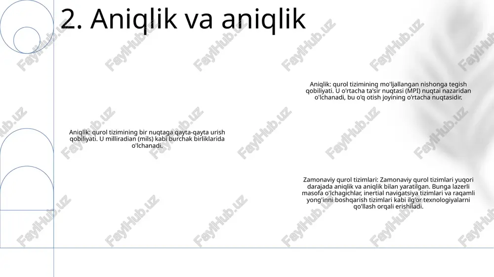 ini beradi. bu qurollarning oʻzgaruvchan jang maydonlari va tahdidlariga moslashishini taʼminlash orqali harbiy harakatlar samaradorligini oshiradi. 5. ai va mashinani o'rganish quvvatli nurlar: yo'naltirilgan energiya qurollari yo'naltirilgan energiya qurollari (dews) - lazerlar, zarracha nurlari va mikroto'lqinli nurlanishni o'z ichiga olgan yuqori darajada yo'naltirilgan energiya nurlarini chiqaradigan tizimlar. ushbu qurollar yorug'lik tezligida ishlaydi va uzoq masofalardan aniq zarba bera oladi. zamonaviy harbiylar: zamonaviy urush qurollari dews zamonaviy urush strategiyalarini tubdan o'zgartirishga tayyorgarlik ko'rmoqda. ular tezligi, aniqligi va masofasi bilan an'anaviy qurol tizimlaridan ancha ustundir. ular uzoq masofadan hujumlar uyushtirish orqali dushman nishonlarini xavfsiz masofadan zararsizlantirishlari mumkin. istiqbol va'dasi: kelajakda urush qoidalari dewlar kelajak urush qoidalarini qayta yozish imkoniyatiga ega. ularning chidamliligi, iqtisodiy samaradorligi va atrof-muhitga ta'sirini oshiradigan texnologik yutuqlar tufayli jang maydonida tobora muhim rol o'ynashi kutilmoqda. 6. yo'naltirilgan energiya qurollari gipersonik raketalar: bu ilg'or raketalar tovush tezligidan ancha tezroq tezlikda harakatlanadi, bu esa ularni himoya qilishni juda qiyinlashtiradi. gipersonik raketalar …