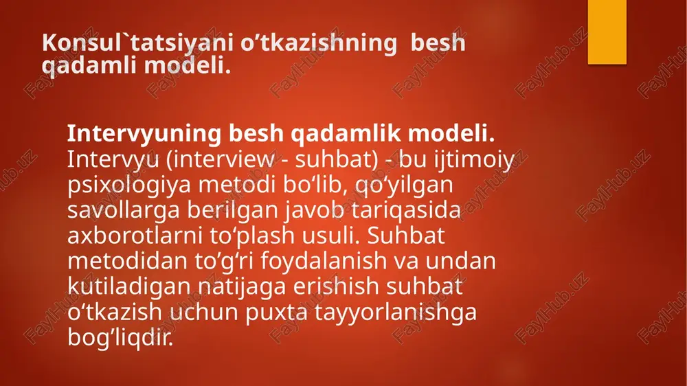 bu texnika psixologik maslahatlar barcha bosqichlarida bir hilda rnuvaffaqiyat bilan qo‘llaniladigan universal, psixologik maslahatning u yoki bu, xususan bir bosqichi uchun mos keladigan o‘ziga xos texnikasi bo’lishi mumkin. psixolog-maslahatchi taklif etayotgan maslahat va tavsiyalari mijozga to’la tushunarli bo’lishi hamda mijoz ulardan muvaffaqiyatli foydalanishi, istalgan natijaga erishishi uchun maslahat va tavsiyalarni ifoda etishda psixolog-maslahatchi quyidagi qoidalarga amal qilishi kerak: 1-qoida. mijozning muammosini amaliy hal etish bo‘yicha maslahat va tavsiyalarni ifoda etishda dardini tushuntirishda bo’lgani kabi unga yagona bir emas, balki iloji boricha turli maslahat va tavsiyalar berishi kerak. bu bir muammoni hal etish turli usullari, shartlarni bajarish va har xil harakatlarni amalga oshirishni talab etishi bilan bog‘liqdir. ulardan ba’zilari turli sabablarga ko‘ra mijoz bajara olmaydigan bo’lishi mumkin. bu esa kerakli tavsiyalaming amaliy ta’siri samarasini ancha pasaytiradi. misol uchun psixolog-maslahatchi mijozga katta iroda kuchi va boshqa qator shaxsiy sifatlarni talab etuvchi xulq usulini tavsiya etishi mumkin. bu sifatlar esa ushbu mijozda nisbatan …