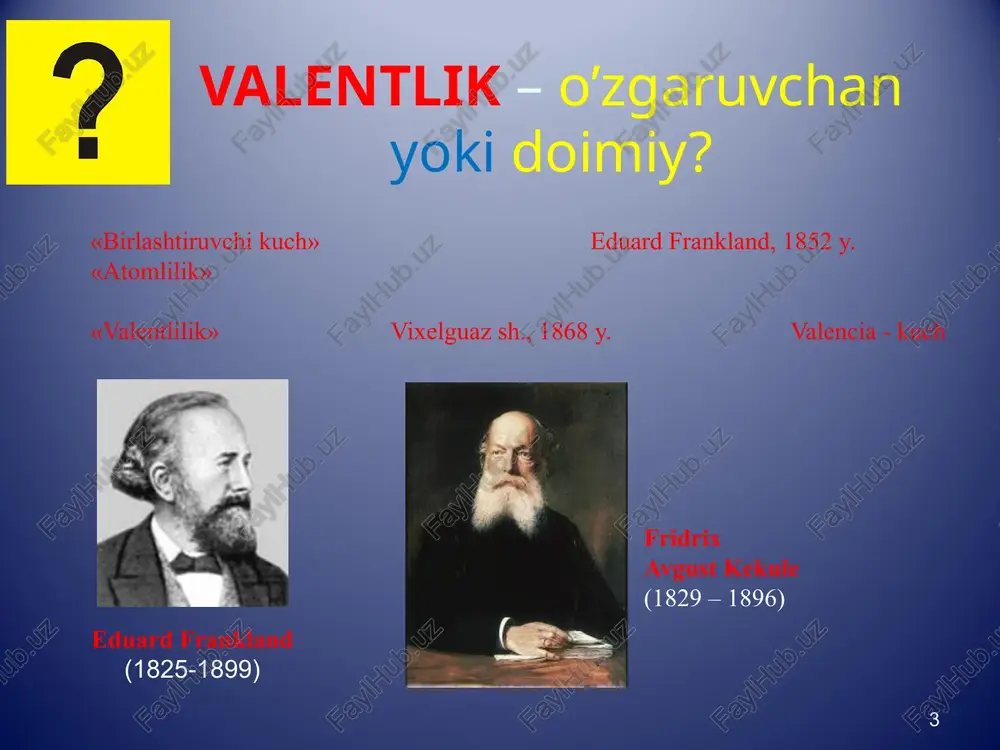 lash uchun ion metallari gidroksid quyuqa yoki asosiy tuz hosil qiladi . teskari kompleksonometrik titrlash foydalanish usuli: juda turg’un indikatorli komplekslar hosil qiladi indikator yo’qligi anionlarni aniqlash uchun aniq ionlar: th4+, ng2+, ro43-, so32- va boshqalar. kompleksonometrik indikatorlar uchun talablar metall va indikator 1:1 nisbat berishlari lozim indikator rangi meind rangidan ajralib turishi lozim meind kompleksi judayam mustahkam bo’lishi lozim meind kompleks mustahkamligi mey metall kompleksonati mustahkamligidan kamroq bo’lishi lozim meіnd kompleksi o’zgaruvchan bo’lishi lozim titrlash paytida rang o’zgarishi keskin bo’lishi metall indikatorlar o’zlari bo’yalmagan metalloxromli hususiyati: fe3+ - sul'fosalitsilli bo’yalgan, bir necha kislota (qizil tusda) xromofor guruh vі3+ - tiomochevina (sariq) saqlagan va metallar bilan rangli kompleks hosil qiladi metallxromli indikatorlar: a) –n=n- (exch t, arsenazo ііі) b) trifenilmetanli bo’yoqlar v) boshqa indikatorlar (mureksid, ditizon, alizarin) 18 adabiyotlar: asosiy: n.t.olimxo‘jayeva, a.j.jurayev. bioanorganik va fizkolloid kimyo. «o‘zbekiston milliy ensiklopediyasi» nashriyoti, toshkent, 2005. s.s. qosimova, s.m.masharipov. umumiy va bioorganik kimyodan amaliy …