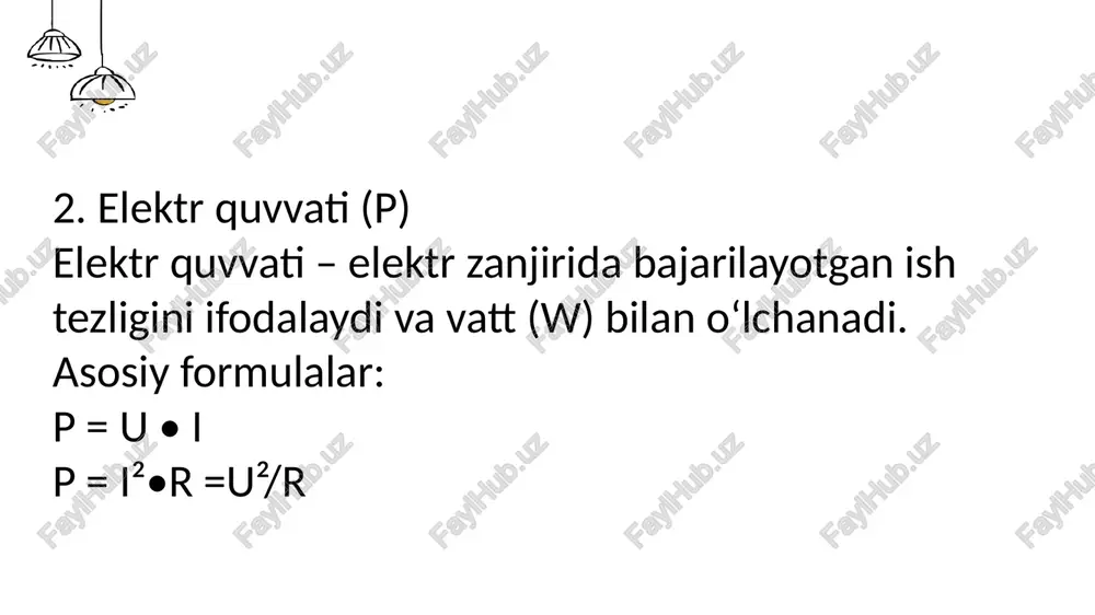 tok kuchi, elektr quvvati va fik - Page 3