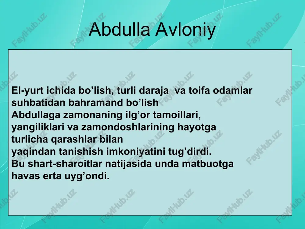lar boshi uzra deyarli sakson yil davomida charx urib yurdi. axloqiy-falsafiy mazmunga ega bo’lgan “turkiy guliston…” badiiy teran va go’zal asardir. u “axloq”, “tarbiya”, “yaxshi xulqlar”, “yomon xulqlar” deb nomlangan kimsalarga bo’linadi. ularning ichida har bir axloqiy tushunchani yuritishga alohida parcha ajratiladi va u mo’jaz naql, ixcham hikoyatlar bilan bezaladi-pedagogik mazmun badiiy va tarixiy obrazlar vositasida yanada mustahkamlanadi.
