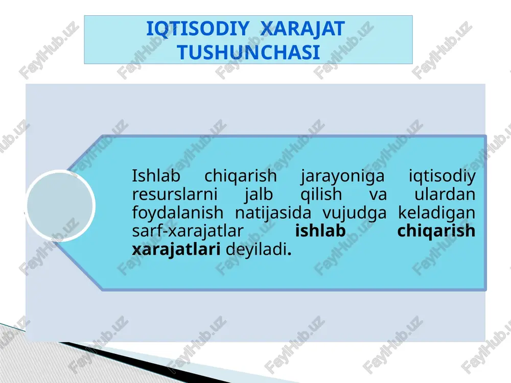 agi ifodasi, ya’ni: p’ = x 100% foyda hajmi: ishlab chiqarish xarajatlari darajasiga; bozor narxlariga bog‘liq. sof foydaning taqsimlanishi investitsiyaga; kadrlar tayyorlash va malakasini oshirishga; ijtimoiy fondlarga; ekologiya uchun ajratmalar; biznesga (korxona egalari va ishchilariga) tegishli shaxsiy daromadlar. e’tiboringiz uchun rahmat! image2.png image3.jpeg image4.png image16.png image1.jpeg /docprops/thumbnail.jpeg