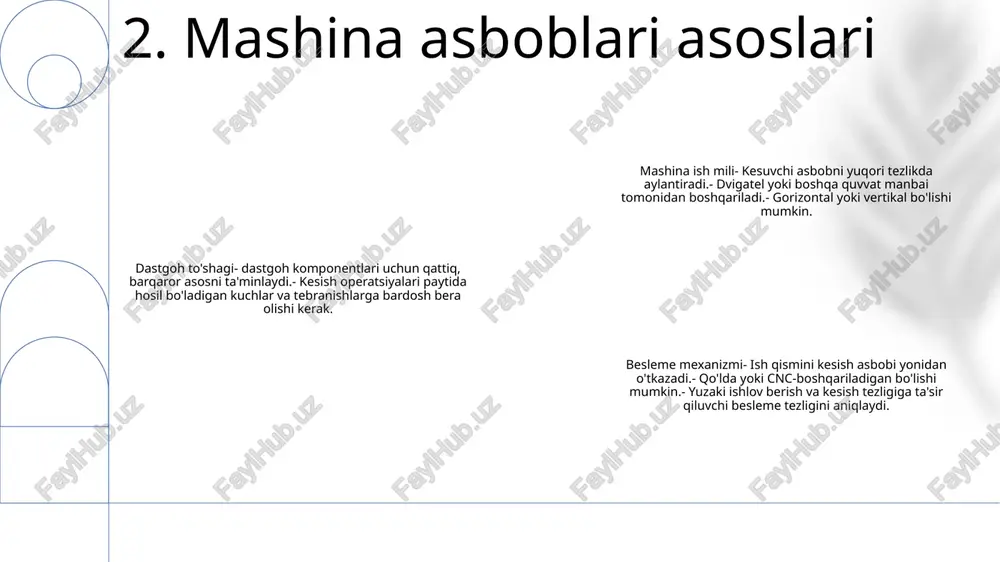 sh.- malakalarni baholash va sertifikatlashtirishni kuzatish uchun avtomatlashtirilgan ish oqimlarini sozlash.- xodimlar uchun oʻz malakalari va rivojlanishini boshqarish uchun oʻz-oʻziga xizmat koʻrsatish portallarini yoqish. platformadan foydalanishning afzalliklari:- ko'nikmalarni boshqarish jarayonlarini soddalashtirdi, ma'muriy qo'shimcha xarajatlarni kamaytiradi.- xodimlarning ko'nikmalarini ko'rish va kuzatish yaxshilandi, ma'lumotlarga asoslangan qarorlar qabul qilish imkonini beradi.- malakalardagi kamchiliklarni aniqlash va maqsadli o'qitish va rivojlanish imkoniyatlarini taqdim etish orqali iste'dodlarni rivojlantirish. 8. amalga oshirish va sozlash boshqarish oqimlarining turlari - shartli ko'rsatmalar (if-else, switch) - looplar (for, while, do-while) - o'tishlar (uzish, davom ettirish, qaytarish) bajarishni boshqarishning afzalliklari - dasturni bajarish tartibi va oqimini belgilaydi - shartli bajarish va takroriy ishlov berishga imkon beradi - xatolarni boshqarish va istisnolarni boshqarishni osonlashtiradi dastgohlarni siklli dastur bilan boshqarish-dagi misollar- o'yin natijasini aniqlash uchun if-else-dan foydalanish- elementlar ro'yxati orqali takrorlash uchun tsikldan foydalanish- turli foydalanuvchi kiritishlarini boshqarish uchun switch operatorini amalga oshirish. 9. amalga oshirish vaqtida nazorat qilish muammolarni bartaraf etish bo'yicha …