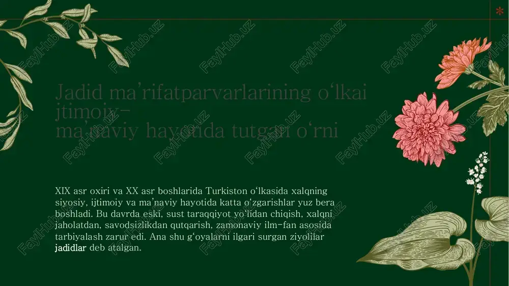 olimlarni saroyga to‘plab, ilmiy tadqiqotlarni davlat homiyligiga olgan. • “ziji jadidi ko‘ragoniy” asarining ilmiy qiymati o‘sha davr yevropa astronomiyasi bilan qiyoslanganda qanday edi? u yevropadagi kopernikgacha bo‘lgan davr astronomiyasi darajasidan ham yuqori bo‘lgan. • mirzo ulug‘bek ilmiy faoliyatida tajriba va kuzatuvlarning o‘rni nimada namoyon bo‘lgan? u kuzatuvlarga asoslangan aniq hisob-kitoblar olib borgan, nazariy emas, amaliy ilmga tayanilgan. • ulug‘bek tomonidan asos solingan samarqand rasadxonasining o‘ziga xos me’moriy va ilmiy tuzilishi qanday edi? u aylana shaklida qurilgan, 40 metrlik radiusga ega bo‘lgan seksant asosiy asbob sifatida joylashtirilgan. • “ziji jadidi ko‘ragoniy”da nechta yulduz koordinatasi hisoblab chiqilgan edi? 1018 ta yulduz koordinatasi aniqlangan. • ulug‘bek ilmiy maktabining sharq ilm- fan tarixidagi o‘rni nimada ko‘rinadi? u yangi astronomik maktab yaratdi, bu maktabdan keyinchalik ko‘plab olimlar yetishib chiqqan. • mirzo ulug‘bekning ilmiy merosi keyingi asrlarda qanday davom ettirilgan? uning asarlari yevropa va osiyo astronomlari tomonidan tarjima qilinib, ilmiy asos sifatida foydalanilgan. • ulug‘bekning siyosiy …