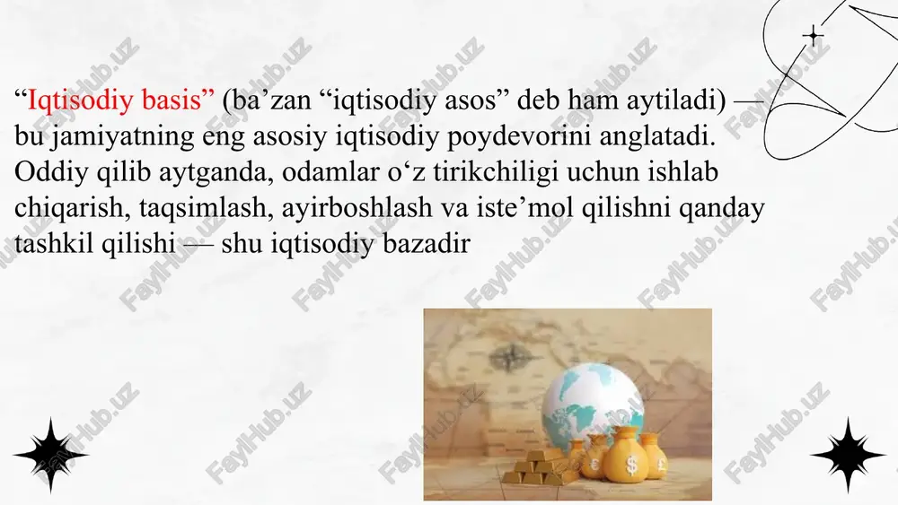 vchilar hamda iste’molchilar o‘rtasida ayirboshlanishi va muomalaga kiritilishini ta’minlaydigan yagona iqtisodiy makondir xalqaro bozor — bu turli mamlakatlar o‘rtasida tovarlar, xizmatlar, kapital va texnologiyalar ayirboshlanishi amalga oshiriladigan iqtisodiy munosabatlar majmuasidir. thank you image1.jpeg image2.jpeg image3.jpeg image4.png image5.jpeg image6.jpeg image7.png image8.png image9.png image10.png image11.jpeg image12.jpg image13.jpg image14.jpg image15.jpg image16.jpeg image17.png image18.jpeg image19.png image26.png image20.jpeg image21.png image22.png image23.png image24.png image25.png image27.jpeg image28.jpg image29.jpg image30.jpg image32.jpeg image33.png image34.png image31.jpeg image35.jpeg