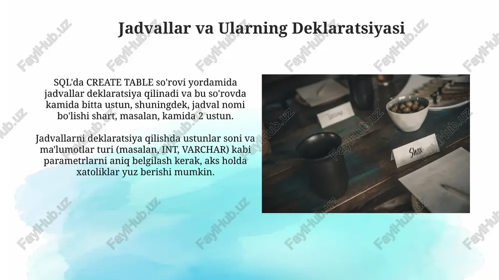 jadvallar va ularning deklaratsiyasi - Page 3