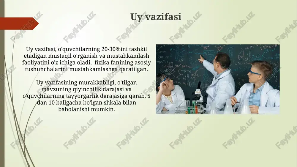 iyalar zamonaviy texnologiyalar, masalan, interfaol o'quv dasturlari va simulyatsiyalar yordamida 10-15% gacha o'quvchilarning fizika faniga bo'lgan qiziqishini oshirishi mumkin, bu esa dars samaradorligini yaxshilaydi. onlayn resurslar va ta'lim platformalari orqali o'quvchilarga individual yondashuvni ta'minlash mumkin, natijada 5-7% gacha o'rtacha ballar oshishi kuzatiladi. e'tiboringiz uchun rahmat @taqdimot_robot image1.jpg image2.jpg image3.jpg image4.jpg image5.jpg image6.jpg image7.jpg image8.jpg image9.jpg image10.jpg image11.jpg image12.jpg