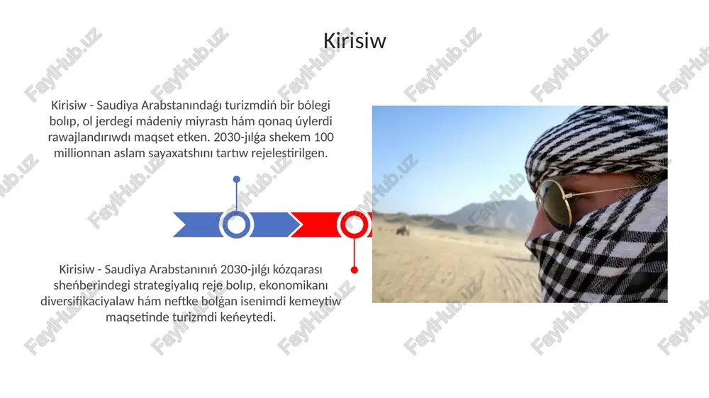 qosımshalar arqalı zıyaratshılar ushın 24/7 medicinaliq máseleler boyınsha online máslahát beredi. qawipsizlik maqsetinde, saudiya arabstanındaǵı turistik orınlarda joqarı texnologiyalıq qadaǵalaw kameraları ornatılǵan, olar 911 tez járdem xızmeti menen baylanısqan. turizmdegi rawajlanıw tendenciyaları milliy miyras ob'ektlerin tiklewge 2030-jılg'a shekem investitsiyalar ha'jimi artıp, ma'deniy turizmnin' o'siwi ku'tilmekte, bul sabaqlıqlardı saqlawg'a qaratılg'an. saud arabstanında ekologiyalıq turizm rawajlanıwı baslandı, bunda qızıl ten'iz boyındag'ı jańa ekologiyalıq kurortlar qurılısı 2025-jılg'a shekem ko'beymekte. keleshek perspektivaları neom sıyaqlı iri joybarlar janadan turistik orınlardı jaratadı, bul innovaciyalıq qala quramı, taza energiya hám deńiz boyı islengen mákanı menen dúnyanı hayran qaldıradı. turizmdiń rawajlanıwı 2030-jılǵa shekem 100 million ziyaretshini qabıllawdı maqset etedi, bul viziya 2030dıń tiykarǵı bólegi bolıp, ekonomikalıq túrlendiriwge járdem beredi. juwmaqlaw the line qalasiniң bөlegi bolg'an jumak-lau, saudiyaniң 2030-jilg'a shekemgi strategiyaliq maqseti bolip tabiladi, bul jerge hәr jili millionlag'an turistlerdi tartio'di өz ishine aladi. jumak-lau, neomniң bir bөlegi sipatinda, 170 kilometrlik vertikal qabirg'alarda qurilatug'in innovatsiyaliq tikle siziqli qala boladi, …