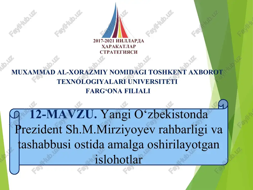 ri», «siz qonunni bilasizmi?», «tafakkur sinovlari», «konstitutsiya — baxtimiz poydevori» respublika ko'rik- tanlovlarini o'tkazish iiv, ovao'mtv, bosh prokuratura, xalq ta'limi vazirligi, mtrk, «mahalla» jamg'armasi, «kamolot» yoih, vazirlik va idoralar xalq ta'limi vazirligi, ovao'mtv, iiv, adliya vazirligi, bosh prokuratura din ishlari bo'yicha qo'mita, ovao'mtv, xalq ta'limi vazirligi, o'rta maxsus, kasb- hunar ta'limi markazi, o'zbekiston musulmonlari idorasi, toshkent islom universiteti, «kamolot» yoih, «mahalla» jamg'armasi, milliy g'oya va mafkura ilmiy- amaliy markazi, o'znntma xalq ta'limi vazirligi, «kamolot» yoih, adliya vazirligi, ovao'mtv, o'rta maxsus, kasb-hunar ta'limi markazi, fjshmqmi 84 band 97 band 99 band 100 band qonun ustuvorligini ta'minlash va sud-huquq tizimini yanada isloh qilish ii 4.2. aholini ijtimoiy himoya qilish va sog'liqni saqlash tizimini takomillashtirish, xotin- qizlarning ijtimoiy-siyosiy faolligini oshirish keksa avlod vakillari hamda «mehribonlik» uylari, maxsus maktab-internatlar tarbiya- lanuvchilari, «sahovat» uylarida yashovchi yakka yolg'iz qariyalar va ijtimoiy himoyaga muhtoj oilalar farzandlari uchun yurtimizdagi tarixiy obidalar, ziyoratgohlar va muqaddas qadamjolarga bepul sayohatlar uyushtirish. …