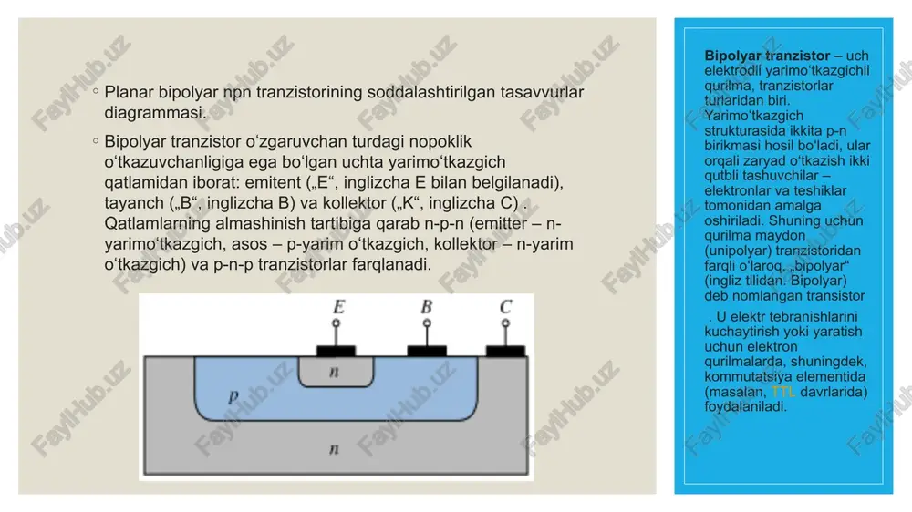 planar bipolar transistor soddalashtirilgan tasvir - Page 3