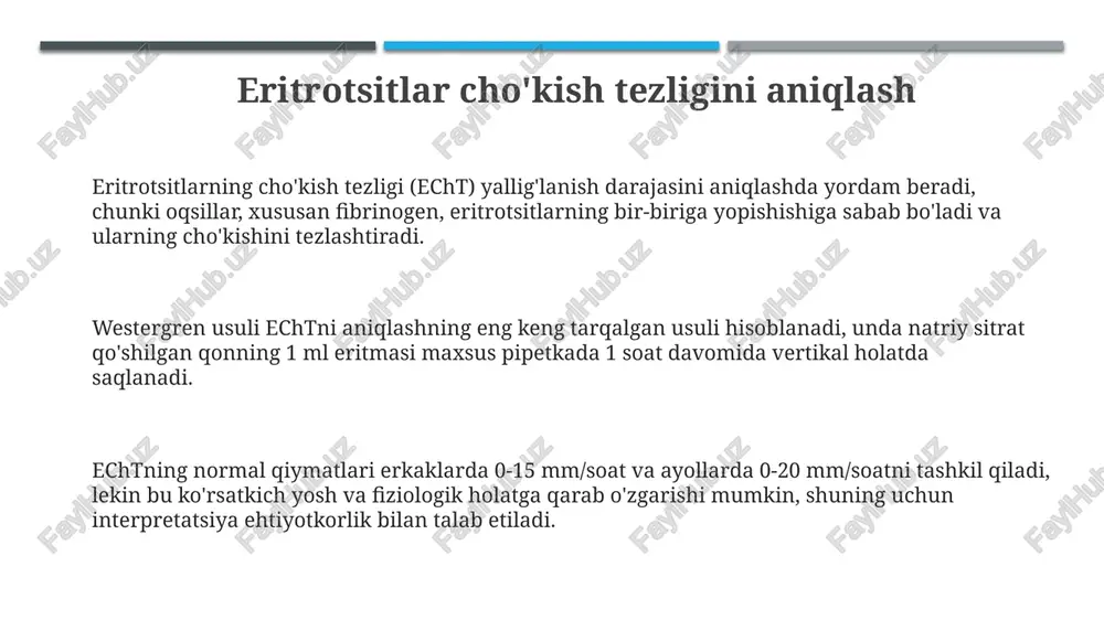 eritrotsitlarning cho'kish tezligini aniqlash - Page 3