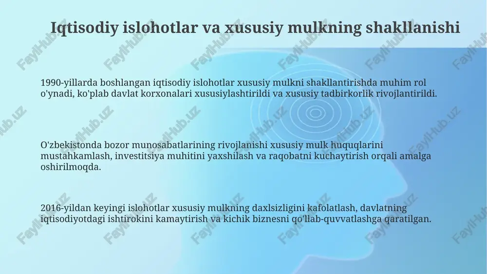 iqtisodiy islohotlar va xususiy mulkning shakllanishi - Page 3
