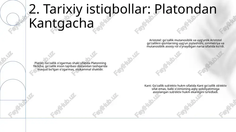 rok etish, mukofotni qayta ishlash va hissiy javoblar bilan bog'liq hududlarni aniqlash uchun foydalanadi. 3: neyroestetika go'zallik tabiatini tushunishga, badiiy imtiyozlarni rivojlantirishga va estetik tajribalarning terapevtik ta'siriga ta'sir qiladi, insonning bilishi va xatti-harakati haqida tushuncha beradi. 6. neyroestetika: go'zallik fani raqamli manipulyatsiya: raqamli texnologiya tasvirlarni uzluksiz manipulyatsiya qilish, syurreal va boshqa dunyo kompozitsiyalarini yaratish imkonini beradi. ma'lumotlarni vizualizatsiya qilish: raqamli estetika, shuningdek, ma'lumotlarning vizualizatsiyasini o'z ichiga oladi, murakkab ma'lumotlarni vizual jozibador grafika va interaktiv tajribaga aylantiradi. algoritmik go'zallik: algoritmlar va ai raqamli san'atni yaratishda muhim rol o'ynaydi, matematik naqshlar va hisob-kitoblarga asoslangan estetikaning yangi shakllarini joriy qiladi. 7. raqamli estetika: texnologiya va vizual madaniyatning yuksalishi 1: raqamli estetika: texnologiyadagi yutuqlar estetikani inqilob qildi, bu raqamli san'at shakllari, virtual haqiqat tajribalari va ijodiy jarayonlarda sun'iy intellektdan foydalanishning paydo bo'lishiga olib keldi. 2: inklyuzivlik va xilma-xillik: 21-asr estetikadagi inklyuzivlik va xilma-xillikka e'tibor kuchayib borayotganiga guvoh bo'ldi, an'anaviy go'zallik standartlariga qarshi chiqdi va …