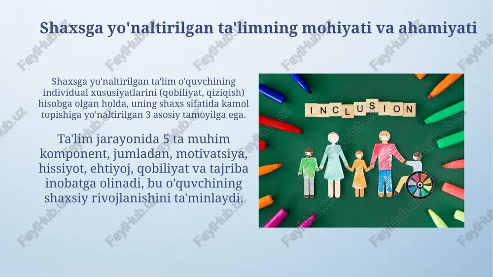 shaxsga yo'naltirilgan ta'limning asosiy tamoyillari - Page 3