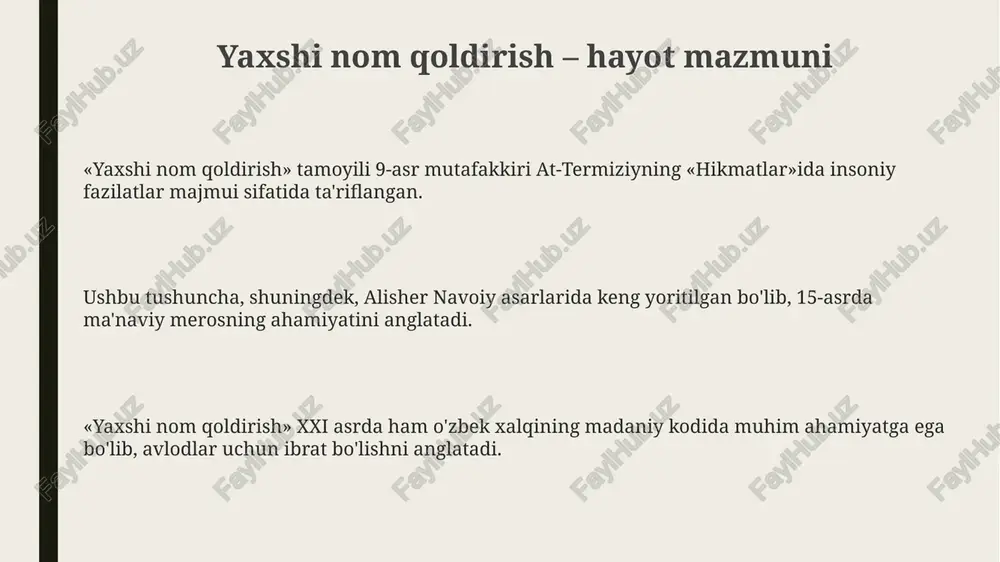 yaxshi nom qoldirish – hayot mazmuni - Page 3