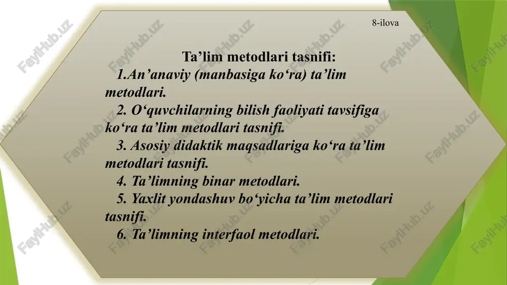 maliy tajriba o'quv yurtning tarixan taraqqiy etish davrida ta'limni tashkil qilish shakllari turlicha bo'lgan. ta'limni tashkil etish shakllari ma'lum ijtimoiy tuzum va shu tuzumning manfaatlariga mos holda shakllangan. xvi asrning oxiri va xvii asrning boshlarida buyuk chex pedagogi ya. a. komenskiy (1592 - 1670) tarixda birinchi bo'lib maktab ta'limida sinf - dars tizimini yaratdi. ya. a. komenskiyning ta'limni tashkil qilish haqidagi qarashlari bir qator jiddiy qarshiliklarga uchragan bo'lsa ham g'arb mamlakatlariga juda tez tarqaldi va ta'limni tashkil qilishning birdan-bir shakli deb e'tirof etildi. ya.a.komenskiy “buyuk didaktika“ asarida, o’quv mashg’ulotlarini guruh shaklida tashkil qilish, o’quv yili va o’quv kunini bir vaqtda boshlash, mashg’ulotlar orasida tanaffuslar berilishini, guruhlardagi bolalarning yoshi va soni bir xil bo’lishiga alohida e’tibor berdi. dars davomida o’quvchilar diqqatini to’plash, materialni batafsil tushuntirish, o’quvchiga savollar berish, o’zlashtirish jarayonini nazorat qilish zarurligini ta’kidlaydi. ta’lim shakllarining yutuqlari va kamchiliklari. individual- ta’lim shakli bir qancha yutuqlarga ega. ushbu ta’lim shaklida o’quvchining bilim …