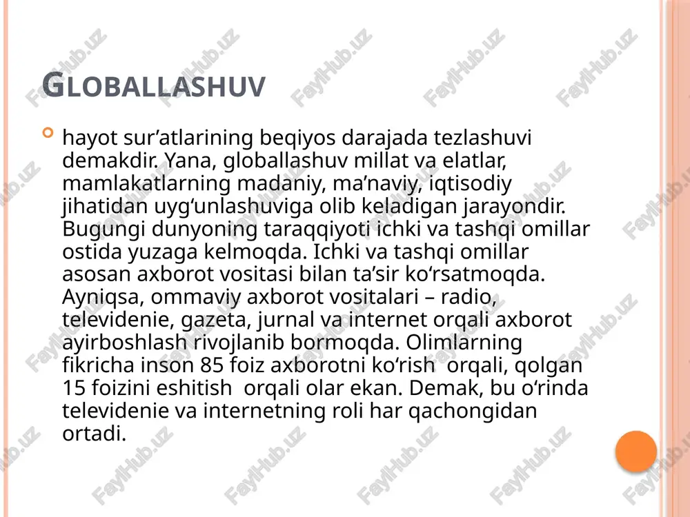 qarish chiqitlarini kamaytirish; xom ashyodan takroriy foydalanishga va tiklanayotgan tabiiy resurslardan foydalanishga yo’naltirilgan texnologiyalarni joriy etish. ijtimoiy mezonlar: loyihani amalga oshirishga jalb etilgan xodimlarning va loyiha amalga oshirilayotgan hududda yashaydigan aholining sog’ligini yaxshilash; aholining tabiiy resurslardan oqilona foydalanish masalalaridan xabardorligini oshirish. investitsiya loyihasi- iqtisodiy, ijtimoiy va foyda olish uchun investitsiyalarni amalga oshirishga qaratilgan o’zaro bog’liq tadbirlar va ishlar majmuidir. investision loyihalar - 2017-yilgi investitsiya dasturiga umumiy qiymati 50 milliard aqsh dollariga teng 545 investitsiya loyihasi kiritilgan bo’lib, yil davomida 7,3 milliard dollarlik sarmoyalarni o’zlashtirish belgilangan. 2017-yilda umumiy qiymati 2,4 milliard dollarga teng bo’lgan 170 yangi ishlab chiqarish ob’ektini ishga tushurish mo’ljallangan. investitsiya loyihasini texnik-iqtisodiy asoslash (tia) ning namunaviy tarkibi 1 loyihaning maqsadi (rezyume). 2 loyihaning buyurtmachisi. 3 loyiha strategiyasi (loyihani yaratish tarixi va shart-sharoitlari). 4 marketing tahlili (bozorni o`rganish, marketing kontseptsiyasi). 5 moddiy resurslar. 6 ob`ektning joylashgan joyi. 7 loyihalashtirish va texnologiya. 8 ishlab chiqarishni tashkil etish va qo`shimcha xarajatlar. …