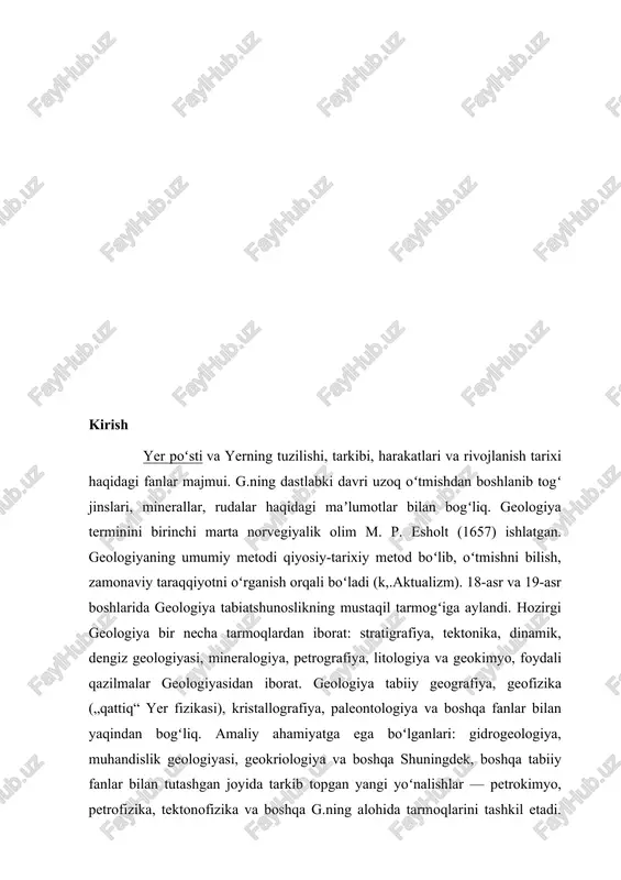 az konlarining organik yoʻl bilan paydo boʻlishi toʻgʻrisida yangi gipoteza yaratdi va natijada volgaural oraligʻida „ikkinchi boku“ neft koni topiddi. 1.1konning geologik tuzilishi maydonning geologik tuzilishida ikkita tizimli daraja qatnashadi: pastki qismi besapan qatlamlarining uchinchi to'plami va yuqori qismi mezo-kaynozoy, platformasi konlaridan tashkil topgan. maydon 1 kv. km - uzunligi 2400 m gacha va qalinligi 4 dan 115 m gacha bo'lgan minerallashgan zona, uning ichida birinchi o'nlab va bir necha yuz metrgacha bo'lgan oltin konlari bor. minerallashish uzunligi 150 dan 1000 m gacha o'zgarib turadi, konda 16 dan ortiq ma'dan tanasi ma'lum. ularning fazoviy tarqalishi vertikal tekislikka konsolidatsiyalangan uzulalari proyektsiya va blok diagrammasi bilan tasvirlangan. dovgiztov konini o'zlashtirish ochiq usulda sirtdan 240-850 m chuqurlikda bo'lishi mumkin. konning gidrogeologik sharoitlari nisbatan sodda: suvning kesilishi darajasiga ko'ra, u kam suvli, er osti suvlarining tog 'jinslarining barqarorligiga ta'siri darajasiga qarab - kompleksgacha tasniflanadi. karerning markaziy qismida prognoz qilingan suv oqimi 25 l / …