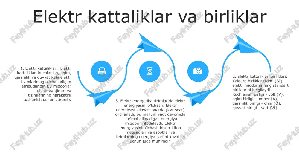 tizimini monitoring qilish uchun foydalidir. elektr energiyasini o'lchash- elektr energiyasining iste'molini o'lchaydi.- energiya sarfini o'lchash uchun vatt-soat o'lchagichi yoki energiya analizatoridan foydalaniladi.- energiya uchun to'lovlar, energiya tejash va elektr tizimini nazorat qilish uchun muhimdir. ac pallasida energiya o'lchovi- energiya sarfini hisoblash uchun kuchlanish va oqim o'lchovlaridan foydalanadi.- kuchlanish va oqim o'rtasidagi faza almashinuvini ifodalovchi quvvat omili energiya o'lchoviga ham ta'sir qiladi.- bir fazali va uch fazali ac davrlarida foydalanish mumkin . to'g'ridan-to'g'ri oqim zanjirlarida energiya o'lchash elektr energiyasi tizimida elektr energiyasini o'lchash: bu doimiy oqim zanjirlarida ishlatiladigan elektr energiyasi miqdorini o'lchash uchun kuchlanish, oqim va vaqtni o'lchashni o'z ichiga oladi. dc davrlarida energiyani o'lchash: kuchlanish, oqim va vaqt o'lchovlari orqali shahar qurilmalari tomonidan iste'mol qilinadigan elektr energiyasi miqdorini aniqlash. energiya o'lchov birliklari: shahar davrlarida energiya odatda kilovatt-soat (kvt soat) yoki joul (j) bilan o'lchanadi, bu ma'lum bir vaqt davomida iste'mol qilingan energiyani ifodalaydi. ma'lumotlarni yig'ish va tahlil qilish signalni qayta …