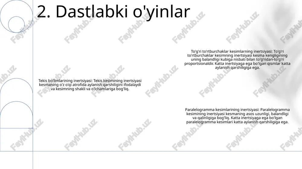tekis kesmalarning qarshilik momentlari - Page 3