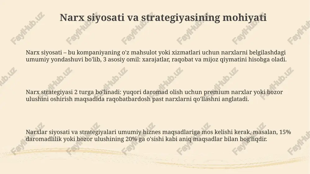 narx siyosati va narx belgilash strategiyasi - Page 3