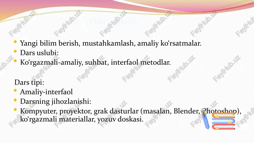 vchi qurilmaga aylandi. u harakatlarni kuzatadi va ularni ekrandagi kursor pozitsiyasiga o'tkazadi. optik va lazerli texnologiyalar. simli va simsiz variantlar. 7 boshqa kiritish qurilmalari: imkoniyatlarni kengaytirish asosiy qurilmalardan tashqari, maxsus vazifalar uchun mo'ljallangan bir qator boshqa kiritish vositalari mavjud. mikrofonlar ovozni kompyuterga kiritadi, ovozli buyruqlar, video konferentsiya va musiqani yozish uchun zarur. skanerlar jismoniy hujjatlar va fotosuratlarni raqamli fayllarga (jpeg, pdf) aylantiradi. sensor ekranlar barmoq yoki stilus yordamida bevosita kiritish imkonini beradi. ko'p mobil qurilmalarda va ma'lumot kiosklarida keng tarqalgan. o'yin joystiklari o'yinlardagi harakatlarni, boshqaruvni va navigatsiyani ta'minlaydi, yanada immersiv tajriba yaratadi. zamonaviy tendentsiyalar: harakat sensori (kinect) va barmoq izi skanerlari (biometriya) xavfsizlik va o'zaro aloqani yangi bosqichga olib chiqmoqda. 8 chiqarish qurilmalari nima? ma'lumotni namoyish etish chiqarish qurilmalari kompyuter qayta ishlagan ma'lumotlarni inson o'qiy oladigan, eshitadigan yoki sezadigan shaklga aylantiradi. vizual chiqarish monitor, proyektor, plotter yordamida tasvirlar va grafiklar. audio chiqarish dinamiklar va naushniklar orqali tovushlar va nutq. qattiq …