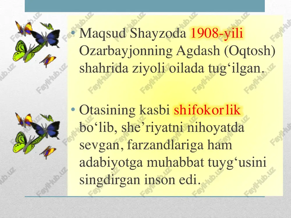 butun yer yuzi torlik qilar: sig‘dirolmas ikki podshohni, ammo, bugun ko‘ramanki, ellik shohga ham kenglik qilar, ortib qolar shu latta dunyo... o‘g‘lim, sening irodangni yeb qo‘ydi kitob. sipohiylik rasmlarin qilmayin pisand, yulduzlarning qo‘shiniga bo‘lding farmondor. osmoniy o‘lkalarni olmoqchi bo‘lib, yerdagi naqd diyoringni boy berding qo‘ldan... so`nggi vido sen ham biroz kechikibsan, ko‘kning fonusi! dushman meni yengolmasdi, chiqsang oldinroq. ortiq tamom, g‘urbatlarda daydib yurmoqdan shu vatanda shahid bo‘lmoq oliy saodat. xayr sizga, sho‘x yulduzlar, senga g‘amli oy! xayr sizga, do‘stlar, xayr, jami insonlar! xayr senga, oh firuzam, qalbim singlisi! abdurazzoq, batafsil yoz bu qissalarni! dunyo, dunyo, bevafosan, bilaman seni. ammo, senga yomon farzand emas edim-ku! yorug‘ kunda, baxt ayyomi, meni yod ayla. bitdi nafas. yig‘lamayman, siz ham yig‘lamang! ulug`bek nolasi samarqand samarqandga borsam men agar, ulug‘bekni ko‘rib qaytaman. u qon yig‘lab turar har safar: men dardimni kimga aytaman?.. bag‘rimda bo‘y etgan bo‘z bolam, mergan bolam, lochin ko‘z bolam, bo‘g‘zimga tig‘ urgan …