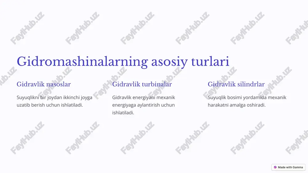 gidromashinalarning turlari va bajariladigan vazifalari - Page 3
