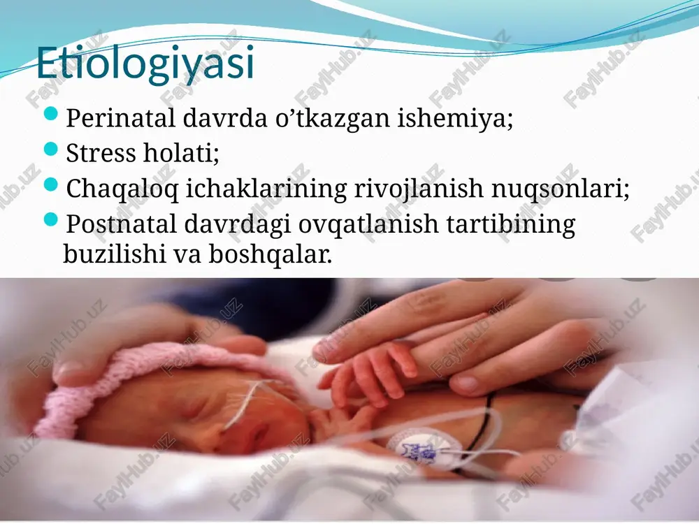 qilinib, konservativ davo muolajalari boshlansa samara beradi. zondni olgandan keyin ham 2-3 hafta davomida enteral ovqatlantirih to’xtatiladi. qorin bo’shlig’ida havo bo’lishi, peritonizm, ichak pnevmatozi xirurgik davoga ko’rsatma hisoblanadi. 25 e’tiboringiz uchun rahmat! obrazets teksta vtoroy uroven tretiy uroven chetvertiy uroven pyatiy uroven image2.png image3.png image4.png image5.png image6.jpeg image7.png image8.png image9.jpeg /docprops/thumbnail.jpeg
