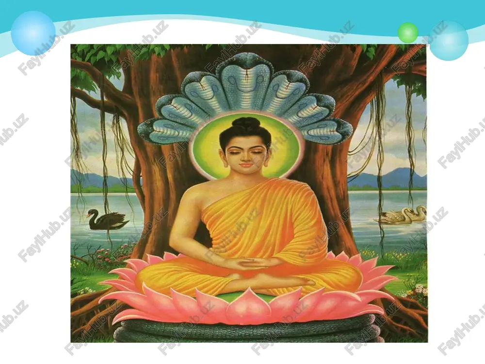 lashdir. bu bilan ular xayrli xizmat qilgan boʻladilar. 20-asrda jahon boʻylab dunyoviy kishilarni ushbu dinga jalb etish odat tusiga kirdi. hatto hindistonning oʻzida ham buddizm dunyoviy shaklda qayta tiklanmoqda. yaponiyada dunyoviy kishilar „sinsyuko“ („yangi dinlar“) deb atalgan oqimlarni (rossiyada katta shovshuvga sabab boʻlgan „aum sinrikyo“ shulardan) tashkil etmoqdalar. amerikadagi „yangi buddizm“ jamoalari asosan dunyoviy kishilardan tarkib topgan. e’tiboringiz uchun rahmat! image1.jpeg image2.png image3.jpeg image4.jpeg /docprops/thumbnail.jpeg
