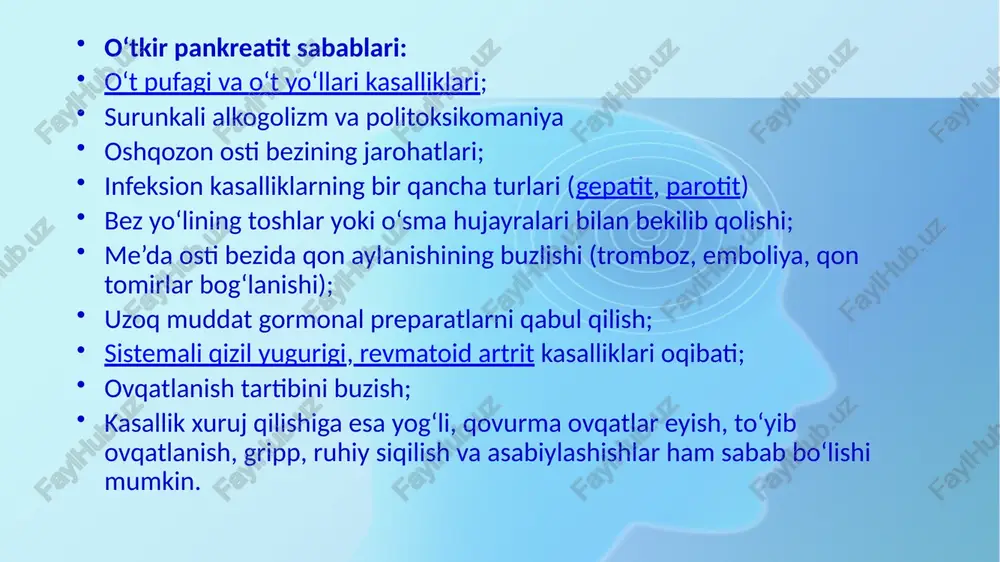 litga xos 5 etiologik sabab kron kasalligiga ham tatbiq etilsa boʻladi. genetik va infeksion sabablar asosiy omillar hisoblanadi, chunki ikkalasi ham kron kasalligi bilan ogʻrigan bemorlarda mavjud. har bir bemorda limfangioektaziya va mezenterial limfangiopatiya kabi morfologik oʻzgarishlar kuzatilishi „obstruktiv limfangitni“ asosiy sabablardan biri ekanligini koʻrsatadi. kron kasalligida ichakning shilliq osti qavatida shish, fibroz, limfa yoʻllarining kengayishi hisobiga devori qalinlashgan boʻladi. shilliq pardasida kichik-kichik ariqsimon yaralar kuzatiladi. uning koʻrinishi „tosh koʻcha“ni eslatadi. shunday yaralardan tashqari, sohalarda shilliq pardaning tuzilishi deyarli oʻzgarmagan holda boʻladi. koʻp hollarda, ichakning tutqich yuzasida, shilliq pardada uzunasiga ketgan chuqur yarali ariqchalar paydo boʻladi. klinikasi kron kasalligi, koʻpincha katta yoshdagi odamlarda uchraydi. lekin oxirgi yillarda, bolalarda ham tez-tez uchramoqda. koʻpgina mualliflarning eʼtiroficha, 20 % bemorlarda kasallik belgilari 15 yoshgacha boʻlgan davrda paydo boʻlgan. baʼzi adabiyotlarda kichik yoshdagi bolalarda ham uchrab turishi qayd qilinadi. kasallikning belgilari quyidagilardan iborat: ogʻirlik massasini yoʻqotish (90 % hollarda), qorin ogʻrigʻi (70 %), diareya …