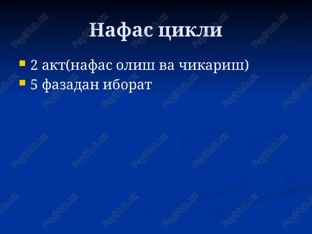 ndan yukori pnevmoniya asoratlari upka va plevrada-bulla va abstsesslar,plevrit,pio-va pnevmotoraks,ubd va boshkalar upkadan tashkari –perikardit, mediastinit,osteomielit,sepsis,dvs-sindrom va boshkalar. pnevmoniyani davolash 4 boskichi tez erdam kursatish chora-tadbirlari statsionar davolash reabilitatsiya(3 oy davomida) dispanser nazorat( 6 oy davomida). gospitalizatsiyaga kursatmalar kichik eshdagi bolalar ogir pnevmoniya 36 soat ichida davolash samarasiz anemiya,raxit,gipotrofiya fonidagi pnevmoniya pnevmoniyada oziklanish sutkali ovkat xajmi 30-50% kam ona suti koshik,zond orkali(sogilgan ona suti) suyuklik mikdori kupaytiriladi infuziyalarga kursatmalar toksikoz,degidratatsiya upka mikrotsirkulyatsiyasi buzilishi neyrotoksikoz yiringli asoratlar dvs-sindrom umumiy kon xajmi(otsk) kamayishi antibakterial terapiya 6 oyga bulgan bemorlarga –ampioks, 6 oydan kattalarga –penitsillin kayta kasallangalarga eki samarasiz davolashda-tsefalosporinlar,aminoglikozidlar xlamidiya,pnevmotsistalarda-makrolidlar + biseptol pnevmoniyalarda tez erdam gipertermiya korrektsiyasi nafas etishmovchiligi,tukimalar gipoksiyasi korrektsiyasi upka va periferik mikrotsirkulyatsiya korrektsiyasi surfaktantni tiklash gipertermiyani davolash kup mikdorda suyuklik katta kon tomirlarga sovuk kuyish paratsetamol,ibuklin,brufen periferik vazodilyatator va markaziy antipiretiklar neyrovegetativ blokatorlar-droperidol,pipolfen upka mikrotsirkulyatsiyasi va bronxlar utkazuvchanligini ta'minlash spazmolitiklar:eufillin,no-shpa,papaverin dezagregantlar:kurantil,trental glyukokortikoidlar:prednizolon, metipred, deksametazon vena ichi infuziyalari: gemodez,10%glyukoza proteazalar …