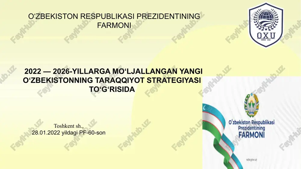 chora-tadbirlari to‘g‘risida 2. nodavlat ta’lim xizmatlari ko‘rsatish faoliyatini yanada rivojlantirishning asosiy yo‘nalish va vazifalari etib quyidagilar belgilansin: iqtidorli bolalar va iste’dodli yoshlarni aniqlash va qo‘llab-quvvatlash orqali ta’lim-tarbiyaning yuqori sifatini ta’minlaydigan qulay shart-sharoitlar yaratish; sog‘lom raqobat muhitini shakllantirish uchun an’anaviy ta’lim xizmatlari bilan bir qatorda sifatli va ommabop ta’lim olishning muqobil imkoniyatlarini yaratadigan pullik ta’lim xizmatlari ko‘rsatish bozorini jadal rivojlantirish; ilg‘or xalqaro tajribalarni inobatga olib, o‘qitishning innovatsion pedagogik shakllari, uslublari hamda zamonaviy texnologiyalaridan foydalanish asosida ta’lim sohasidagi samaradorlik va natijaviylikni oshirish. 3. belgilansinki, nodavlat ta’lim xizmatlari faoliyati bilan shug‘ullanuvchi yuridik shaxslar: o‘z faoliyatini davlat ta’lim standartlari va talablar asosida amalga oshiradi; amaldagi me’yoriy-huquqiy hujjatlarga qat’iy rioya qilgan holda yuqori malakali pedagog va boshqa kadrlar bilan ta’minlash, ta’lim-tarbiya jarayonini tashkil etish uchun zarur shart-sharoitlarni yaratish choralarini ko‘radi; o‘qish muddati va shartlari, to‘lov miqdori, tomonlarning huquq va majburiyatlari hamda boshqa shartlar belgilangan shartnomaga muvofiq ta’lim oluvchilarning ota-onalari yoki boshqa qonuniy vakillari bilan o‘zaro …