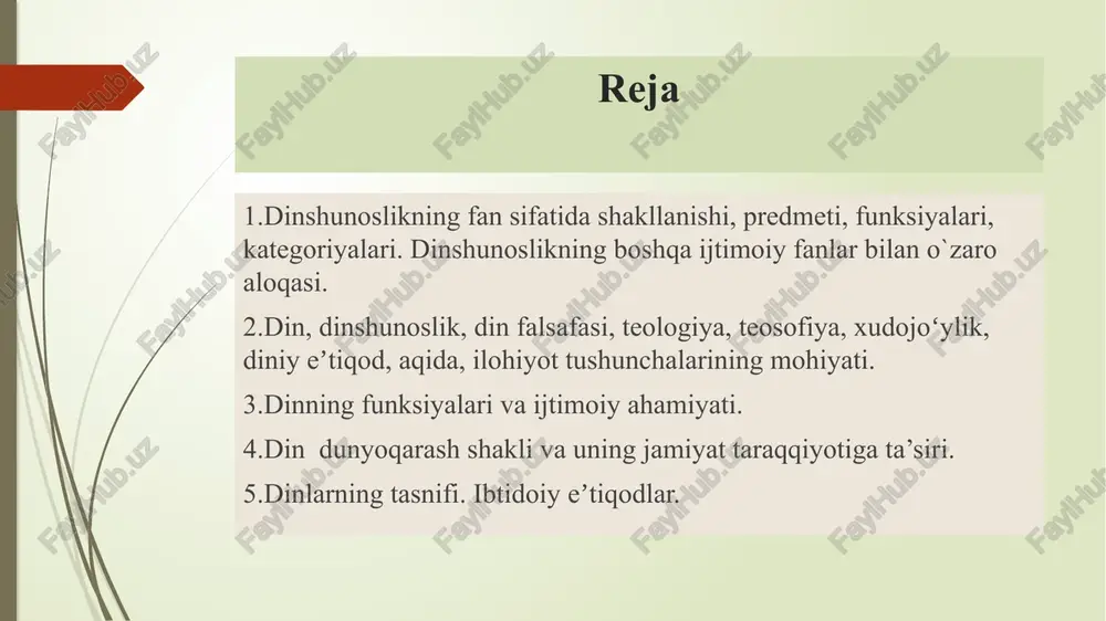 iradi. immanent ilohlar deganda esa tabiatning bir bo‘lagi sifatida tasavvur qilingan, insonlarga o‘xshab ketadigan, biroq g‘ayrioddiy yaratuvchilik, buzg‘unchilik, rizqlantiruvchilik kabi kuchlarga ega bo‘lgan xudolar kiradi. (bunday turdagi ilohlar ko‘pincha yo antropomorf (inson qiyofasida) yo zooantropomorf (yarim odam yarim hayvon) yoki zoomorf (hayvon) shaklda tasavvur qilinadi). ikkinchisi, xudo bilan insonlarni bog‘lab turuvchi kult yoki kultlar majmuasi. kultlar kundalik yoki mavsumiy, yakka tartibdagi yoki jamoaviy kalbi ko‘rinishlarda bo‘lishi mumkin. uchinchisi esa e’tiqodchilarni o‘zida jamlaydigan diniy tashkilotlarning mavjudligi diniy ideologiya quyidagi tarkibiy qismlarga bo‘linadi: teologiya (yun. theos — xudo va logiya – ta’limot ) — xudoning mohiyati va irodasi haqidagi diniy talimotlar majmui. 1) dogmatika (grekcha dogmatos – fikr, ta’limot, yechim degan ma’nolarni anglatadi) diniy ta’limotning barqaror, kam o‘zgaruvchan qoidalari tizimi; 2) apologetika (grekcha apologeomai – himoya qilaman degan ma’no-ni anglatadi) ilohiyot sohasi va diniy ta’limotni insoniyat tafakkuri hamda tajribasiga asoslanib himoya qilish; 3) ilohiyot va axloqning o‘zaro aloqadorligi (din axloq qoidalariga ilohiy …