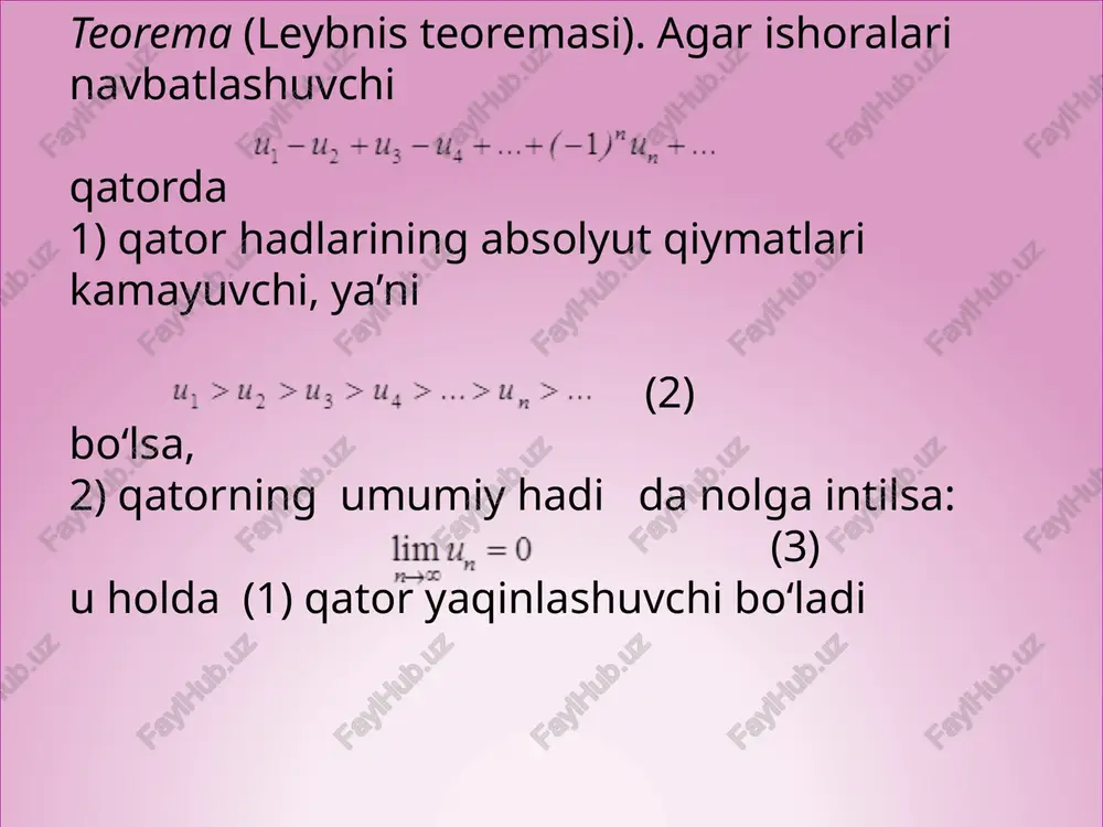ishoralarinavbatlashuvchiqatorlar. leybnits teoremasi - Page 3
