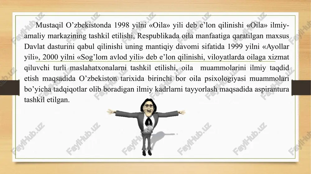 k kabi o’ziga xos qirralarini, oilaviy rollar taqsiomtiva va o’zaro ta’sirning jinsga oid qonuniyatlarini, ota-ona va farzandlar, yaqin qarindosh urug’lar o’rtasidagi hissiy-emotsional bog’liqlikni, oilaviy ro’zg’or yuritish va turmush tarzini tashkil etishga bog’liq bo’lgan psixologik jarayonlarning kechishini tadqiq etadi, o’rganadi. oilaviy hayot psixologiyasi, shunday qilib, insonlarning qanday qilib o’zaro qovushishlari, birgalikda yaxshi niyat bilan oila – ro’zg’or yuritishlari, bahamjihatlikda hayot kechirishlarini o’rganuvchi fan tarmog’idir. har bir oila konkret davr, vaqt, zamon va makonda mavjud bo’lganligi sababli, u avlodlararo bog’liqlik, ma’naviy meros, milliy an’analar, urf-odatlar va rasm-rusmlarni saqlovchi noyob inosniy uyushmadir. shu institut bo’lgani sababli, har bir millat, elat va xalqlarning noyob udumlari asrlar osha saqlanib kelmoqda. umuman, nikoh deb atalmish qadriyatning mavjudligi va unga avlodlarning e’tiqod qilishi ham oilaning muhim vazifasidir. ijtimoiy psixologiya oila psixologiyasini o’rganganda, unga jamiyatning bir bo’g’ini, kichik ijtimoiy guruh sifatida qaraydi. shu sababli ham konkret izlanishlarda uning paydo bo’lishi, mavjudligiga asos bo’luvchi omillarni va tugashi bilan bog’liq …