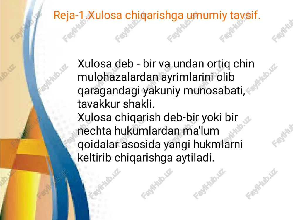 xulosa chiqarishning umumiy mantiqiy tavsiﬁ - Page 3