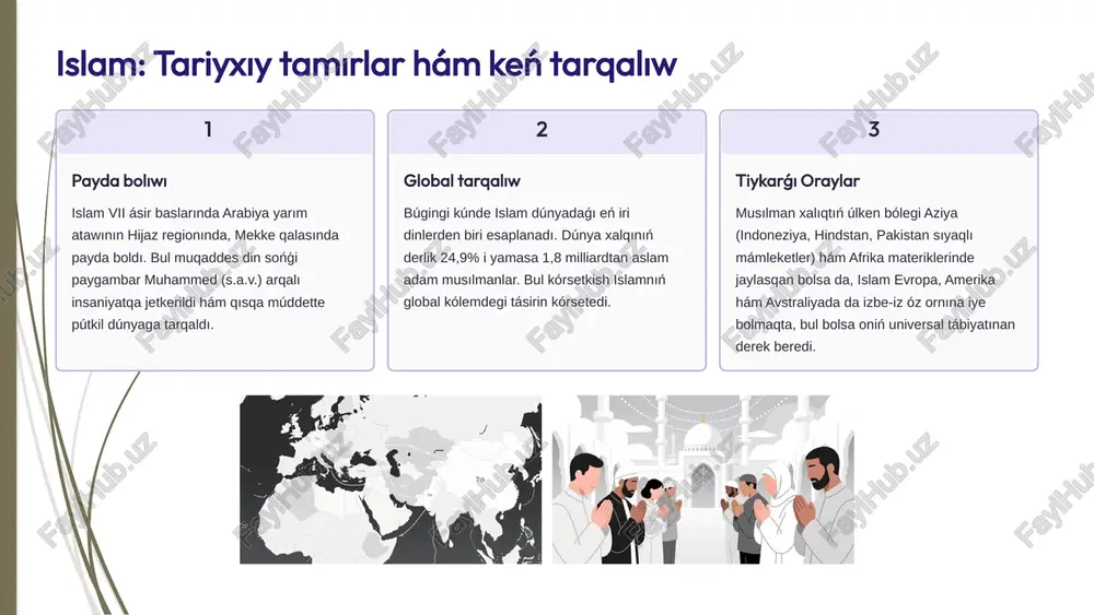 turidiydiń (waf. 944-j.) táliymatı islam áleminde ortasha aqiyda mektebi sipatında tán alınģan bolip, házirgi dáwirde oniń qádiriyatları jáne de áhmiyetli. moturidiy legacy stability that combats extremism intellect rational thought guiding interpretation knowledge scholarly tradition and learned sources moderation balanced approach countering extremes aqıl hám pikirlewge itibar moturidiya táliymatı aqıl hám pikirlewge úlken itibar beredi. imam maturidiy insan aqılıy qábiletin allanı ańlaw, diniy húkimlerdi túsiniw hám zaman talaplarına beyimlesiwde tiykarǵı qural dep bilgen. bul qatnas ilim-aǵartıwshılıqtı birinshi orınǵa qoyıwǵa xızmet etedi. samarqand konferenciyası moturidiya táliymatınıń zamanagóy áhmietin úyreniw maqsetinde samarqandta xalıqaralıq konferenciyalar ótkerilmekte. bul ilajlar moturidiy miyrasın ekstremizm hám radikalizmge qarsı gúresiwde áhmietli intellektuallıq qural sıpatında úgit-násiyatlawǵa járdem beredi. ekstremizmge qarsı gúres moturidiya mektebi teńsalmaqlılıq hám keńpeyillikti úgit-násiyatlap, islam atınan nadurıs talqılanatuģın dogmalarga qarsı turadi. onıń miyrası jaslardı durıs baǵdarlaw, olardıń radikal ideyalar tásirine túsip qalıwınıń aldın alıwda tiykarǵı qorǵanıw qalqanı bolıp esaplanadı. 6 islam qádiriyatları: ádep-ikramlılıq, ádalat hám keńpeyillik. islam …