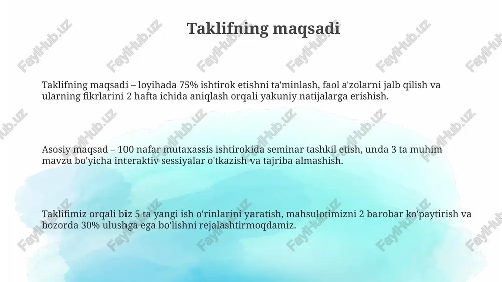 uhim sanalar xalqaro va milliy miqyosda nishonlanadi, masalan, 8-mart xalqaro xotin-qizlar kuni va 21-mart navro'z bayrami. bu sanalar jamiyat uchun katta ahamiyatga ega. muhim sanalar kalendar bo'yicha belgilanadi va ular, odatda, ta'tillar, yubileylar yoki ma'lum bir voqeani xotirlash kunlari sifatida e'tirof etiladi, masalan, 14-yanvar vatan himoyachilari kuni. ro'yxatdan o'tish roʻyxatdan oʻtish, ishtirok etish uchun zaruriy jarayon boʻlib, odatda, toʻliq ism, kontakt maʼlumotlari va 18 yoshdan kattaligi tasdiqini oʻz ichiga oladi. roʻyxatdan oʻtish shakllari koʻpincha 128-bit ssl shifrlash bilan himoyalangan boʻlib, shaxsiy maʼlumotlarning xavfsizligini taʼminlaydi hamda 24 soat ichida tasdiqlanadi. roʻyxatdan oʻtish jarayoni 5 daqiqadan koʻp vaqtni olmaydi, elektron pochta orqali tasdiqlash xabarini oʻz ichiga oladi va 7 kun davomida amal qiladi. savollaringiz bormi? 'savollaringiz bormi?' is uzbek for 'do you have any questions?', inviting audience engagement by addressing uncertainties or requesting clarifications after a presentation. 'savollaringiz bormi?' used after presentations signals openness to addressing concerns, potentially unveiling deeper insights, and …