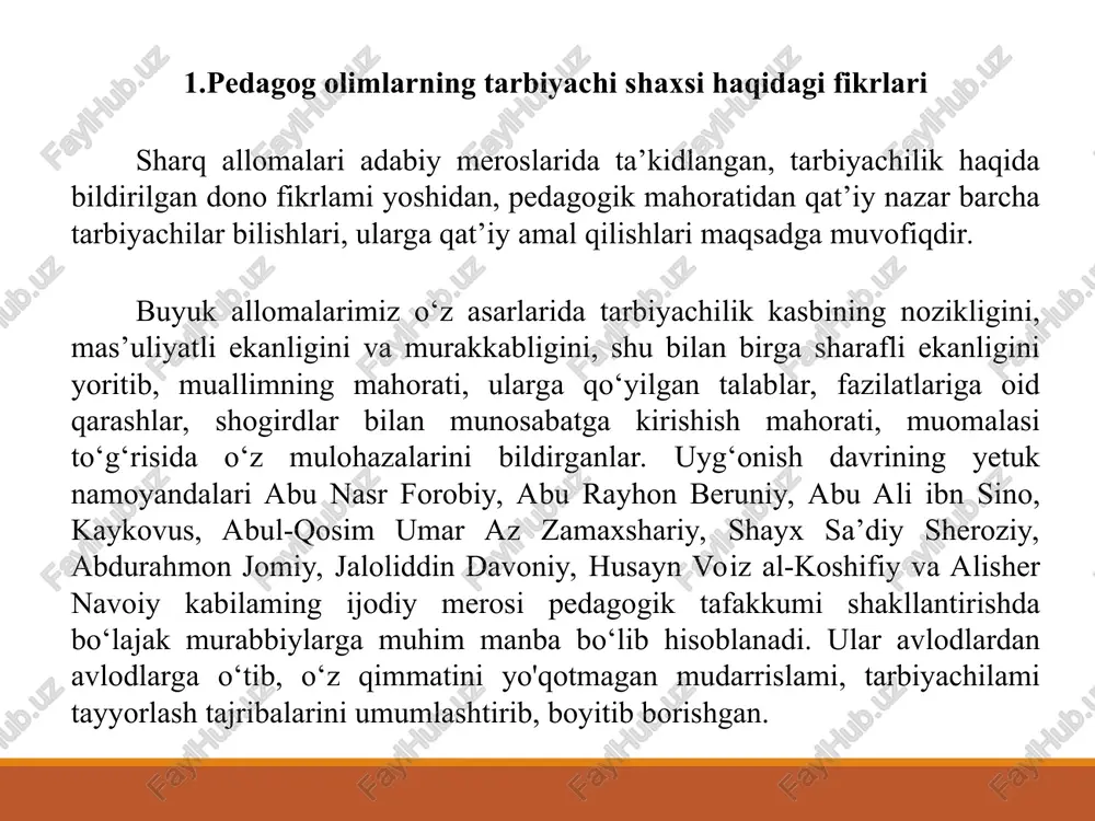 a, mahorat va iqtidorni namoyon eta olish”ni yoritishga xizmat qiladi. kompetentlik” tushunchasi ta’lim sohasiga psixologik izlanishlar natijasida kirib kelgan. shu sababli kompetentlik “noan’anaviy vaziyatlar, kutilmagan hollarda mutaxassisning o‘zini qanday tutishi, muloqotga kirishishi, raqiblar bilan o‘zaro munosabatlarda yangi yo‘l tutishi, noaniq vazifalami bajarishda, ziddiyatlarga to‘la ma’lumotlardan foydalanishda, izchil rivojlanib boruvchi va murakkab jarayonlarda harakatlanish rejasiga egalik” ni anglatadi. kasbiy kompetentlik quyidagi holatlarda yaqqol namoyon bo‘ladi. murakkab jarayonlarda; noaniq vazifalami bajarishda; bir-biriga zid ma’lumotlardan foydalanishda; kutilmagan vaziyatda harakat rejasiga ega bo‘la olishda. kasbiy kompetensiyaga ega mutaxassis: o’z bilimlarini izchil boyitib boradi; yangi axborotlami o‘zlashtiradi; davr talablarini chuqur anglaydi; yangi bilimlami izlab topadi; ulami qayta ishlaydi va o‘z amaliy faoliyatida samarali qo‘llaydi. qobiliyat - bu kasbiy faoliyat shakllaridan biri bo‘lib, u ma’lum bir mavzudagi samarali faoliyat uchun zarur bo‘lgan bilim va tajribaning mavjudligini anglatadi. maktabgacha ta’limdagi tarbiyachi bolalami kognitiv rivojlanishiga imkon beradigan quyidagi ijtimoiy va kasbiy kompetentsiyalarga ega bo‘lishi kerak: 1.ijtimoiy vakolatlarga ega …