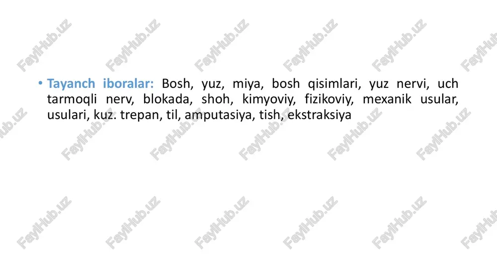 shadigan suyak kosasi. u ichki tarafdan fibroz xaltacha bilan o’ralgan periorbita. periorbitani asosiy qismi ko’z kosasi chetiga, ichki tomoni esa kurish teshigiga va ko’z kesasi devoriga yopishgan bo’ladi. periorbita tashqi tomondan ekstrorbital yog’li qavat bilan o’ralgan. periorbita ichida ko’z soqqasi, muskullar, nervlar, qon temirlar fassiya bor. ko’zni 4 tug’ri va 2 ta qishiq muskullar xarakatlantiradi. orbitaga qirishda pastki va yuqori qovoq joylashgan. ko’zni ichki burchagida uchinchi qovoq joylashgan; tashkil bo’rchakda esa yosh bezi joylashgan.yuqori qovoqda kiprik bo’ladi, favqat kavush qaytaruvchilarda pastkisida ham bo’ladi. ko’zni ichki tarafida shilliq parda joylashgan-kon’yuktiva. ko’z soqqasini eksterpasiya qilish. ko’rsatma – yiringli panoftalmit, usimtalar, shikastlanishlar. og’riqsizlantirish –ko’z nervini og’riqsizlantirish yonoq chukurchasini oldingi bo’rchagida cho’qurligi 10 sm 3% novokain 20 ml. asboblar – ko’z kaychisi. texnikasi – pastki va yuqori qovoqni ochib kaychi yordamida aylanasiga kesiladi va ko’z kosasida asta-sekin chiqariladi, oxirida ko’rish nervi kesiladi, qovoqlarga provizor chok qo’yiladi. uchinchi qovoqni kesish • koʻrsatma. oʻsma, fibroz toʻqimasining …