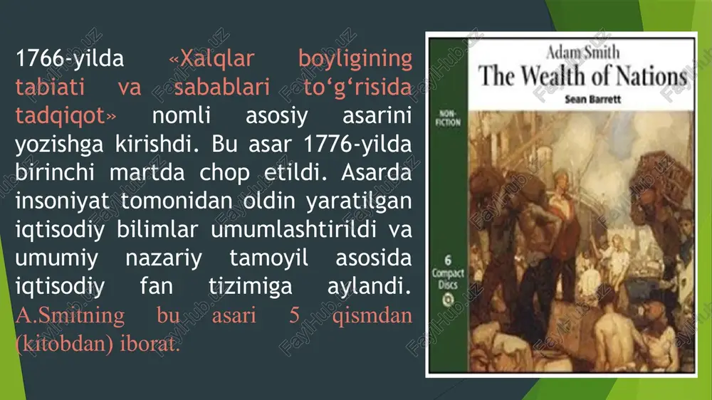 fanining predmeti va metodini aniqlashda, iqtisodiy tadqiqot metodologiyasini amaliy ishlab chiqishda muhim rol o‘ynadi. uning fikricha, jamiyatning sinfiy tuzilishi uning iqtisodiy faoliyatida hal qiluvchi o‘rinni egallaydi. siyosiy iqtisodning asosiy vazifasi «yer mahsuloti» (ya‘ni milliy daromad va milliy boylik)ni uch asosiy sinf (ishchilar, kapitalistlar, yer egalari) o‘rtasidagi taqsimoti qonunlarini aniqlashdan iborat. bu taqsimot ishlab chiqarish sharoiti va manfaatlaridan kelib chiqishi kerak edi va bu rikardoning yutug‘i edi, ammo uning xatosi shuki, u taqsimot usulini moddiy ne'matlarni ishlab chiqarish usuli bilan bog‘liq qilib qo‘ygan. u mantiqiy abstraksiya metodidan foydalandi, ijtimoiy fanlarda aniq fanlarning usuli, ayniqsa, ilmiy deduksiyani keng qo‘lladi. u o‘z konsepsiyasi asosiga qiymat qonunini, ya‘ni tovarlarning qiymatini sarflangan mehnat bilan aniqlashni qo‘ydi. faqat bir omil - «mehnat» qiymatining asosida yotadi, deb yozadi olim. boshqa iqtisodiy kategoriyalar shu qonunga qanchalik mos kelish-kelmasligini o‘rgandi. rikardo kapitalizmni jamiyatni tashkil etishning yakkayu-yagona tabiiy va abadiy shakli, deb o‘ylagan. rikardoning qiymatning mehnat nazariyasi d.rikardo, eng avvalo, …