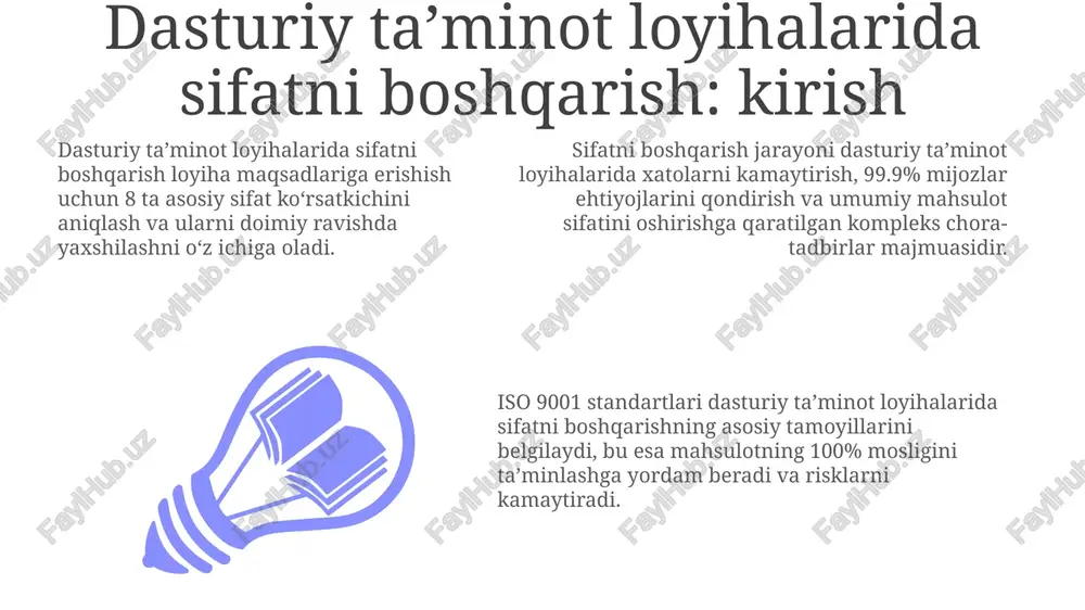 dasturiy taʼminot loyihalarini boshqarishda sifat menejmenti - Page 3