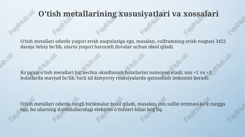 o'tish metallarining xususiyatlari va ahamiyati - Page 3