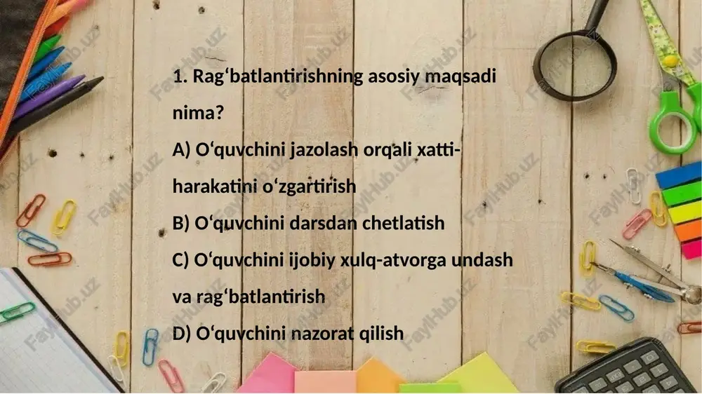 tarbiyaviy ishlar metodikasi fanidan tayyorlagan testlar - Page 3